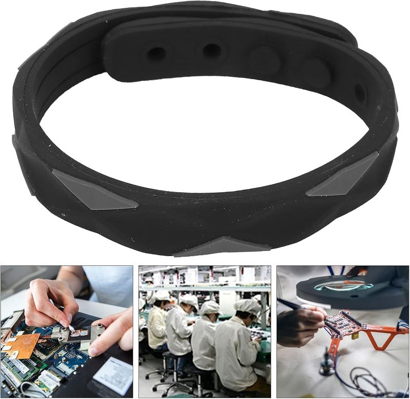 woobles Antistatic Bracelet, Anti Static Wrist Strap, Anti Static Wristband Silicone Improve Sleep Winter Electrostatic Removal Bracelet for Men and Woman (black) - Image 2